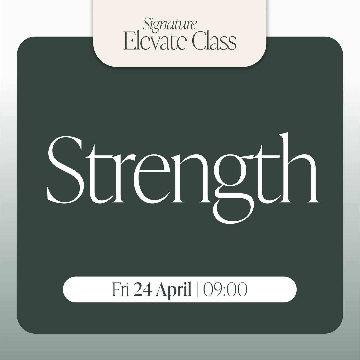 Fri 24 April | 9:00 | Strength