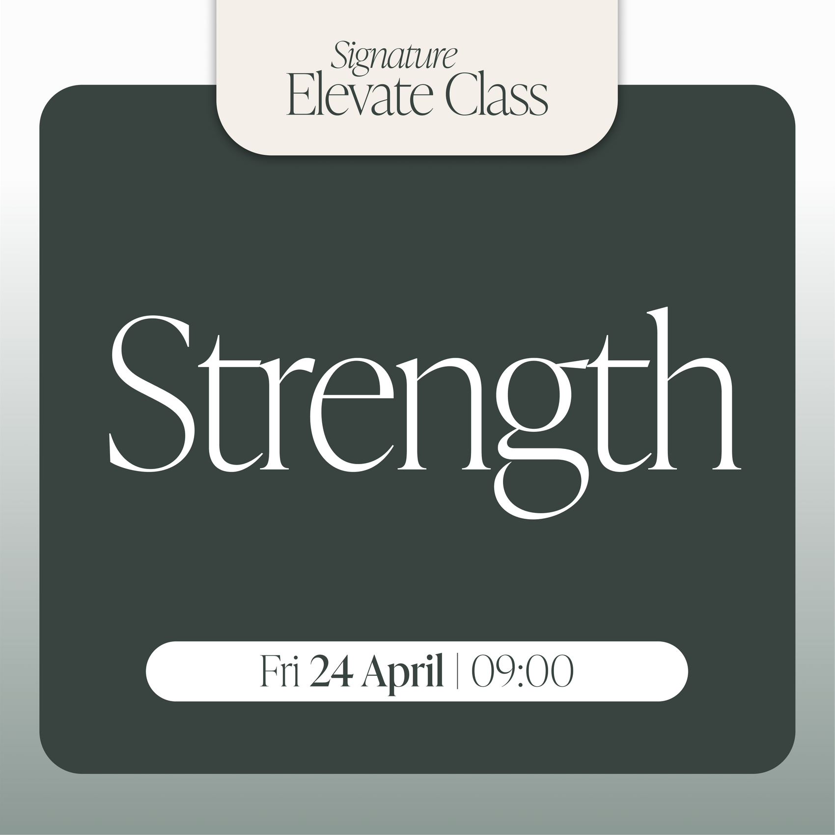 Fri 24 April | 9:00 | Strength